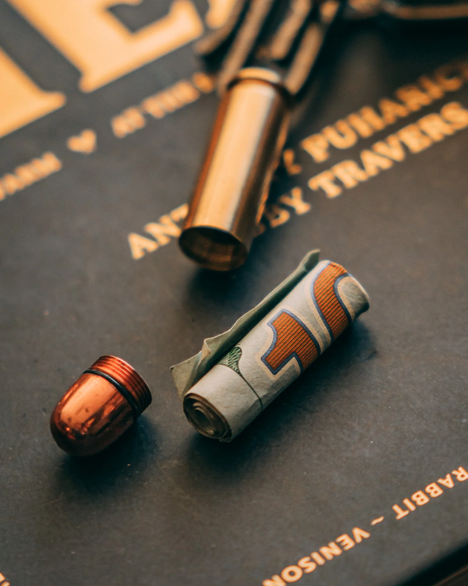 44 Auto Mag Cash Stash — Brass & Copper EDC Keychain Stash Tube - Image 12