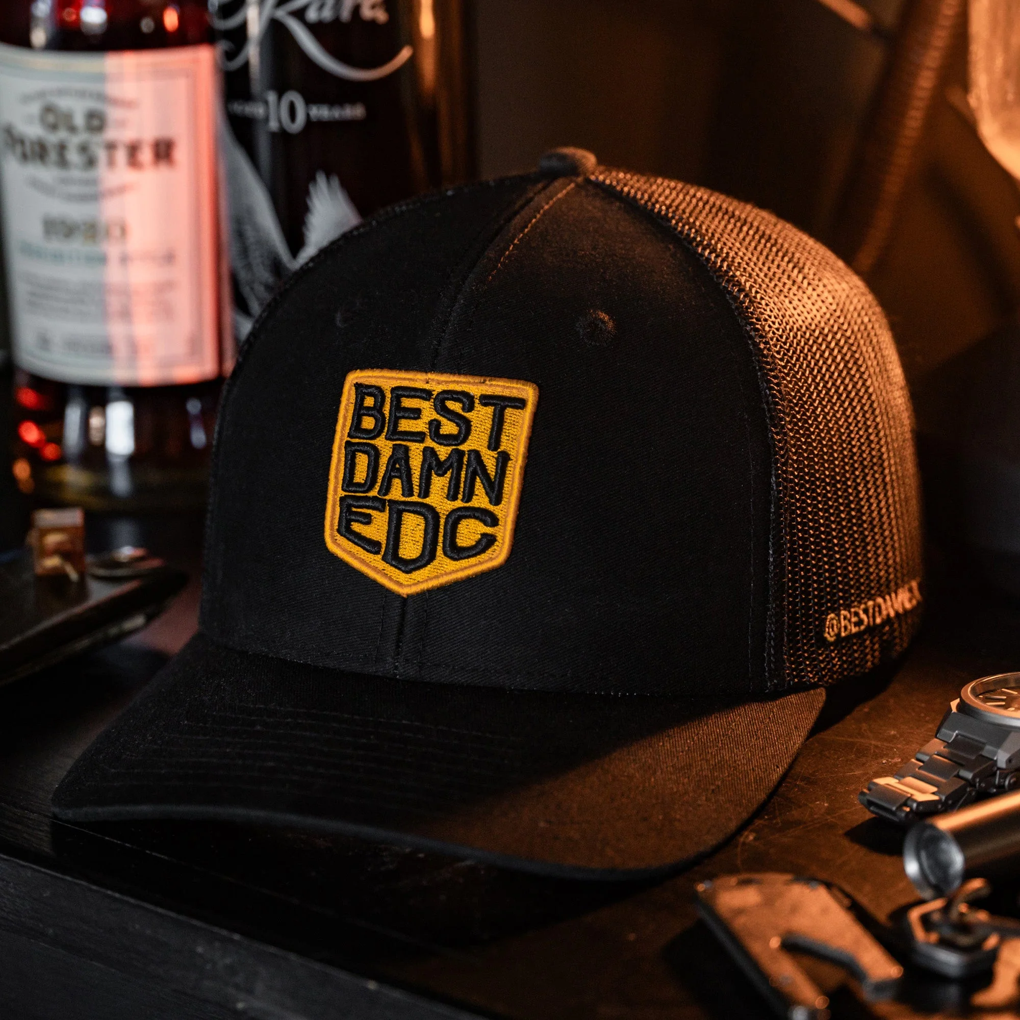 BDEDC Gold Logo Trucker Hat - Image 4