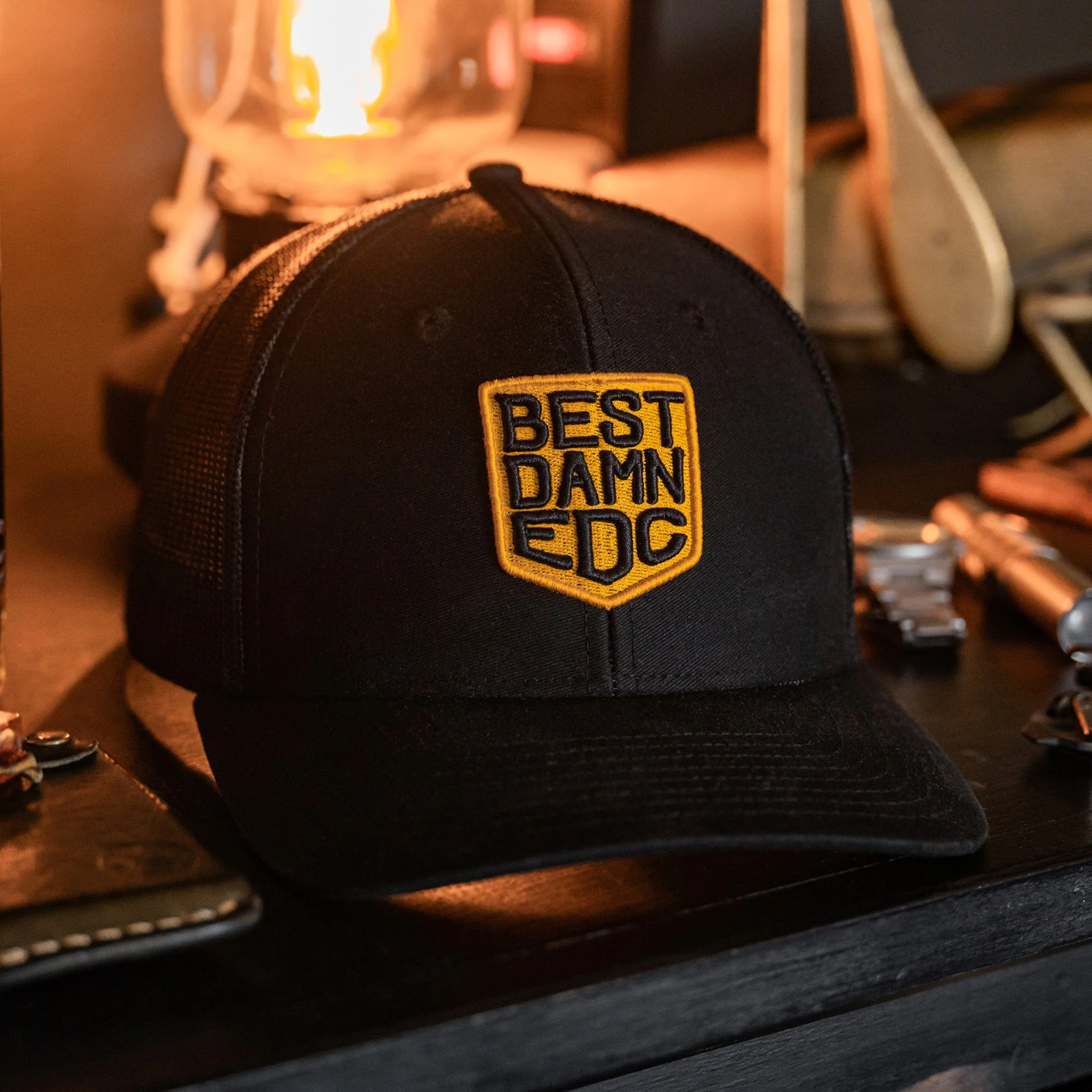 BDEDC Gold Logo Trucker Hat - Image 8