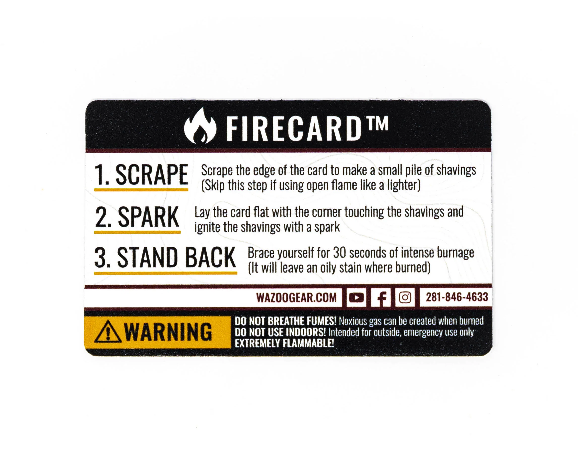 Carry Commission x Wazoo FireCard – Credit Card Fire Starter, 3-Pack - Image 3