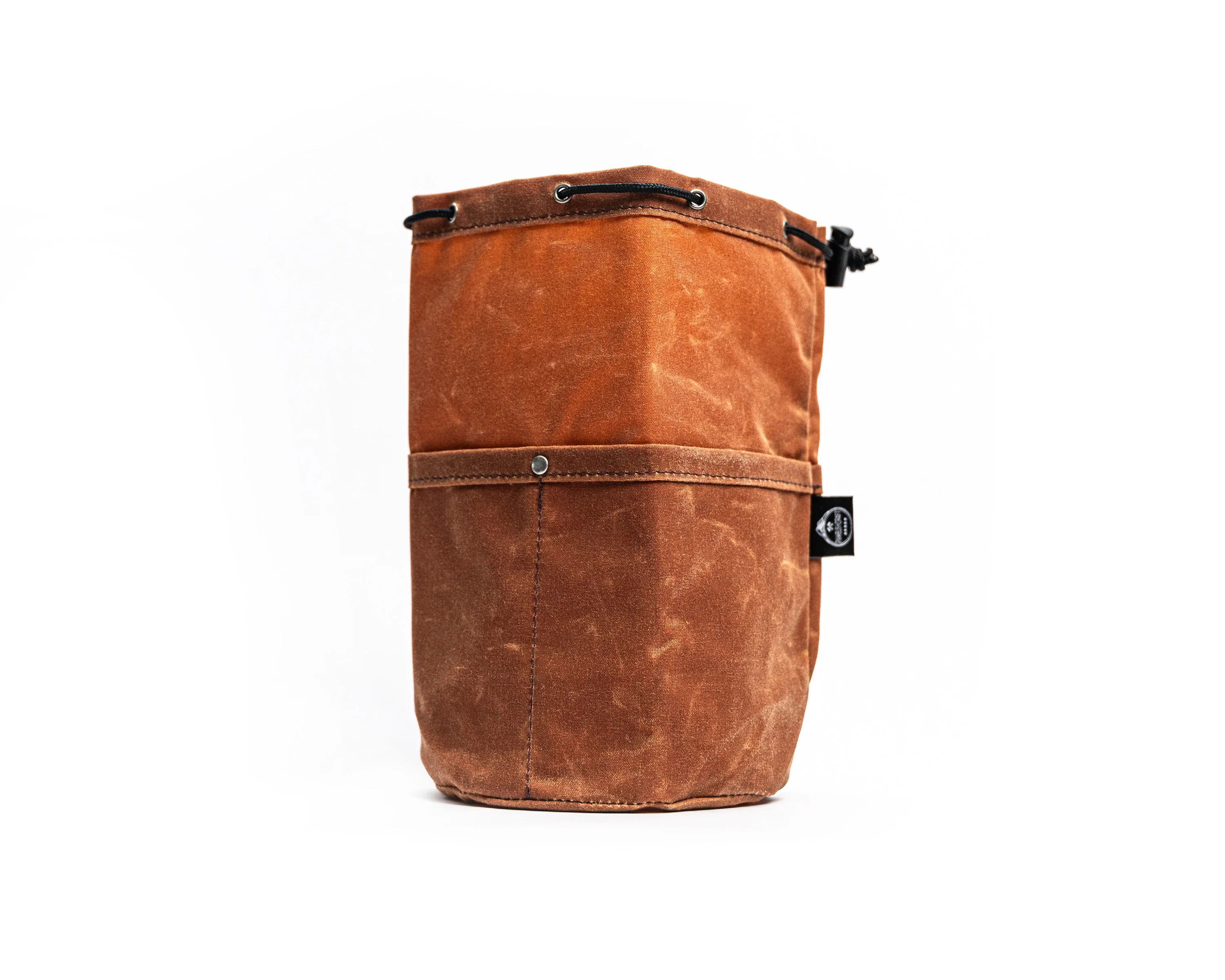 PNW Bushcraft Cedar Bucket Bag – Waxed Canvas Cinch Bag - Image 4