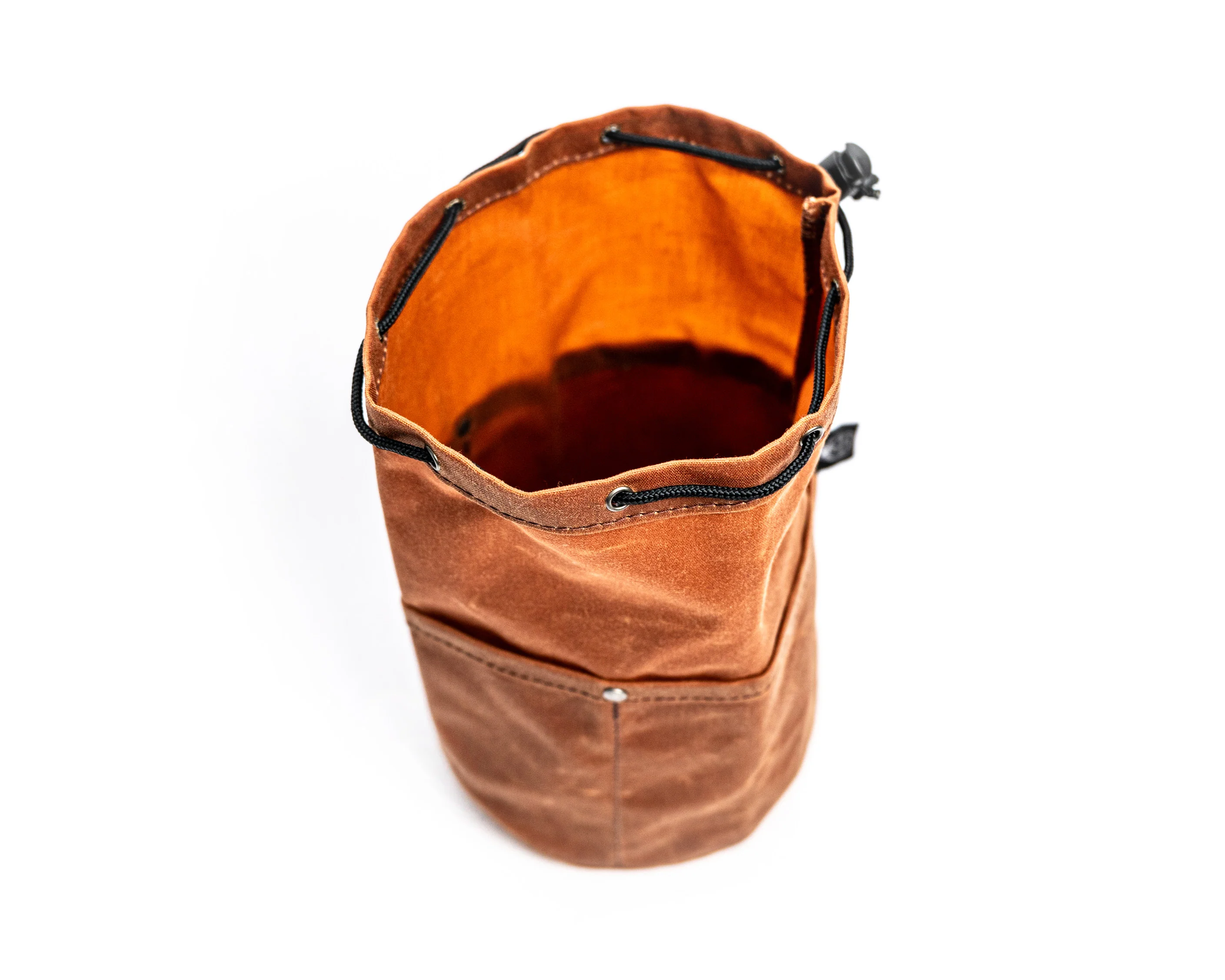 PNW Bushcraft Cedar Bucket Bag – Waxed Canvas Cinch Bag - Image 5