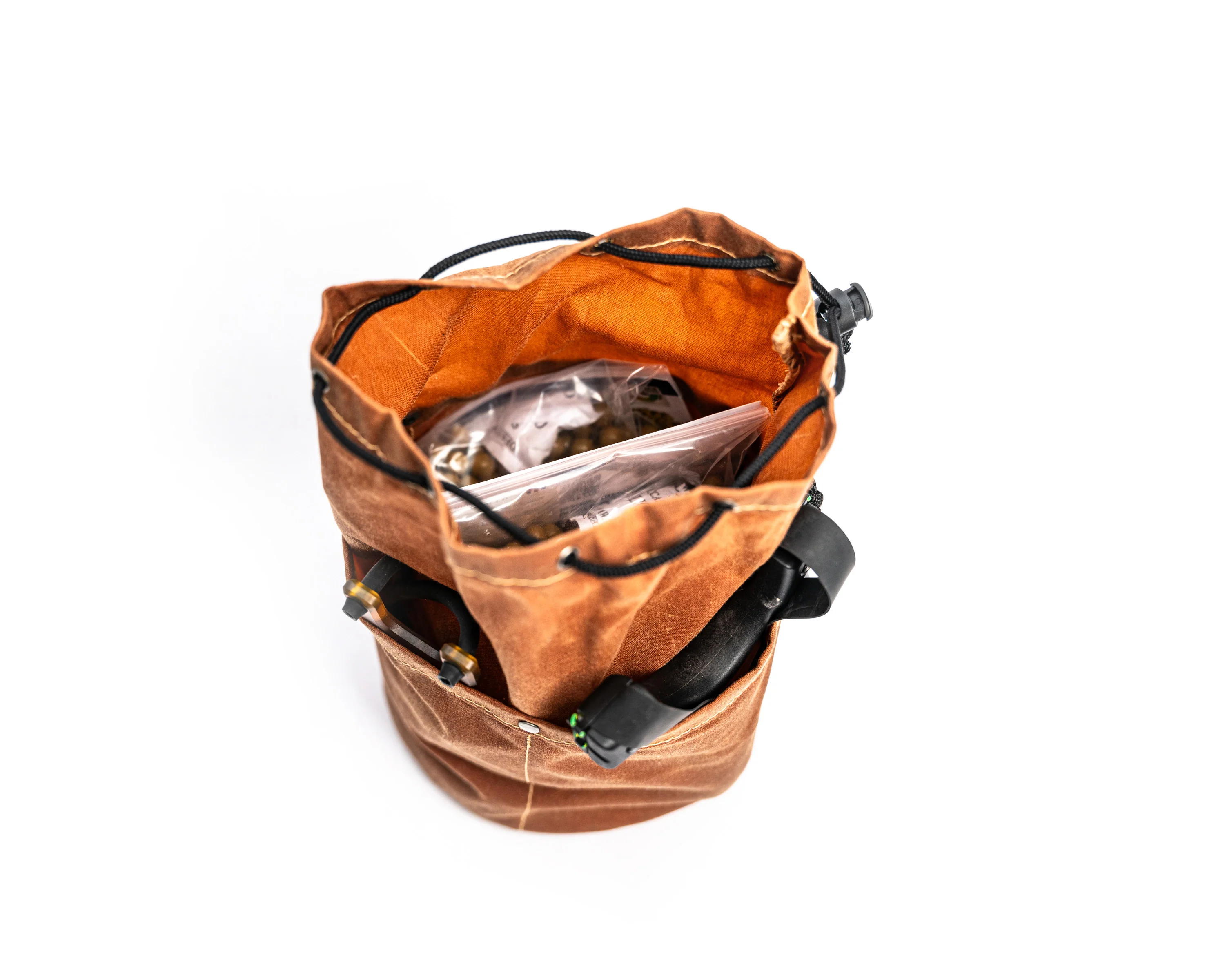 PNW Bushcraft Cedar Bucket Bag – Waxed Canvas Cinch Bag - Image 6