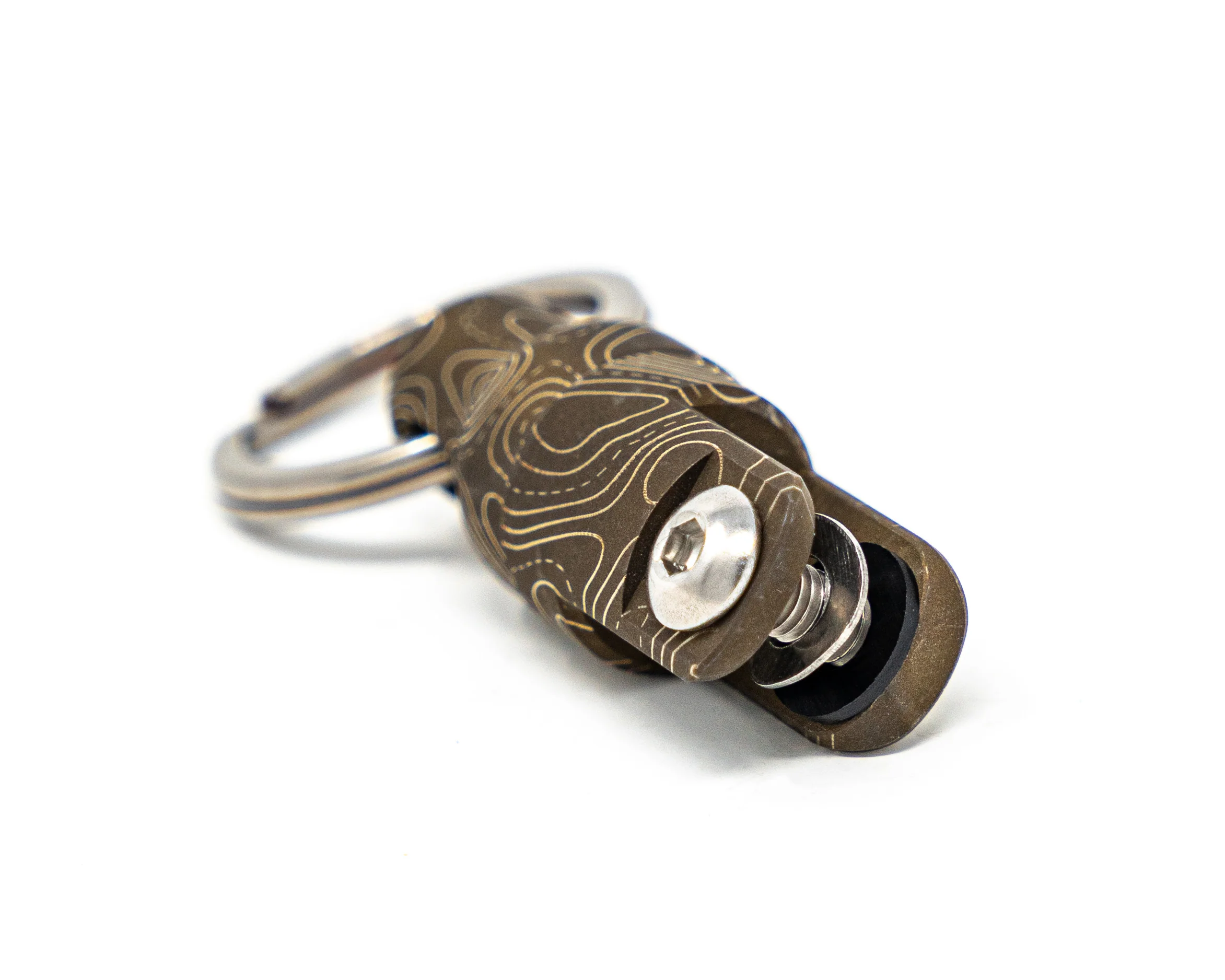 Carry Commission x Urban Carvers Ti Keyper MQR – Bronze Topo Magnetic Key Release - Image 4