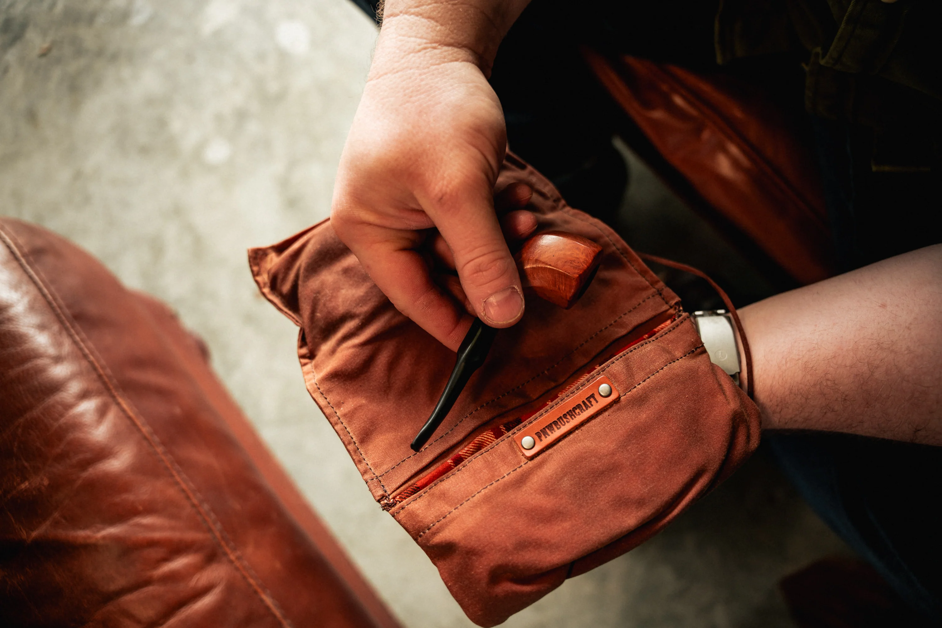 PNWBushcraft Pipe Roll — Waxed Canvas Roll-Up Utility Pouch - Image 6